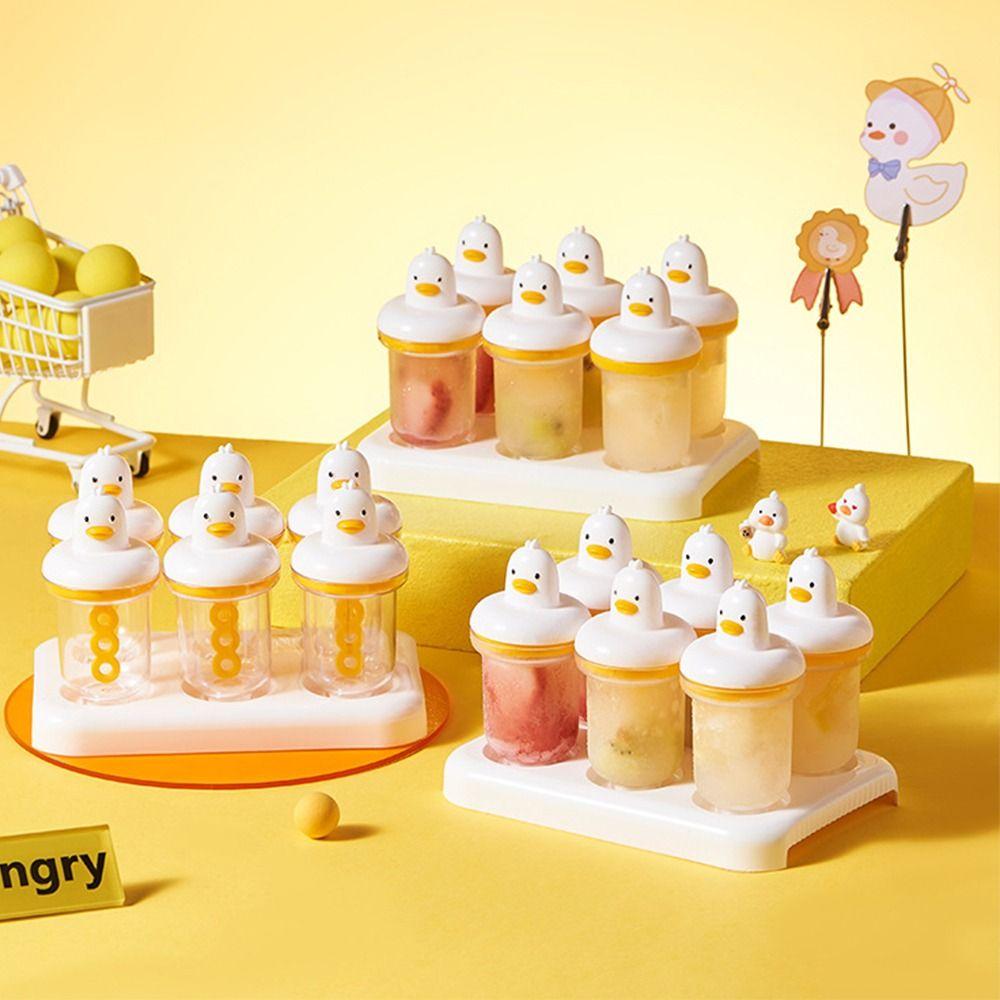 

Duck Shape Popsicle Mold Set Creative Ice Cube Tray Food Grade Duck Ice Mold Household жёлтый