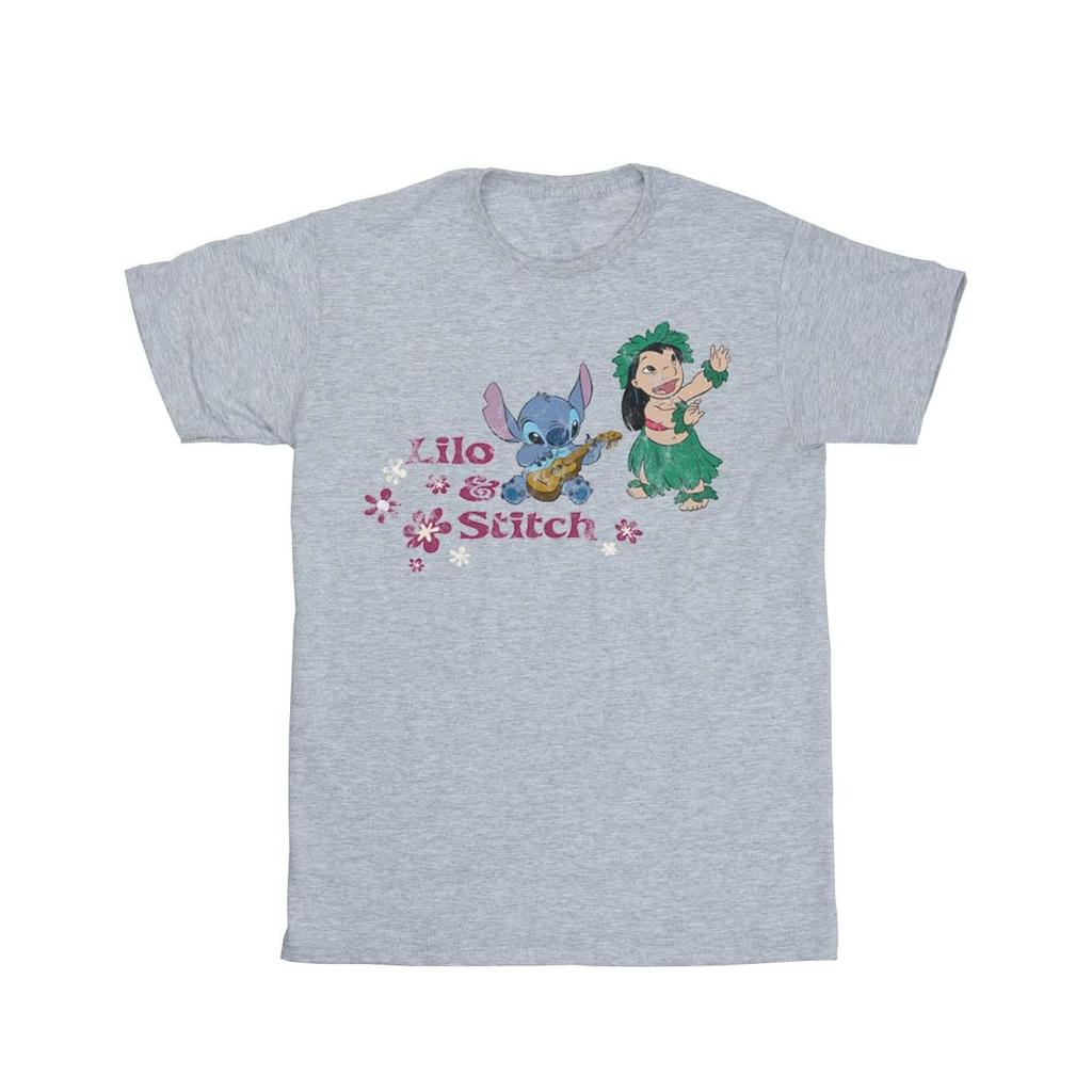 Disney Damen Lilo und Stitch Hawaii Baumwolle Boyfriend T-Shirt