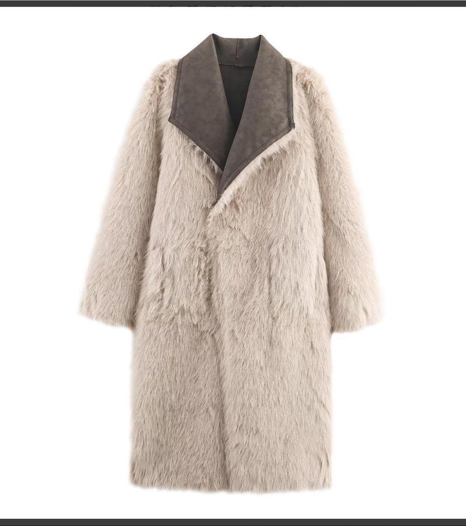 European & American Women's Fashion Reversible Faux Fur Coat - Casual Style