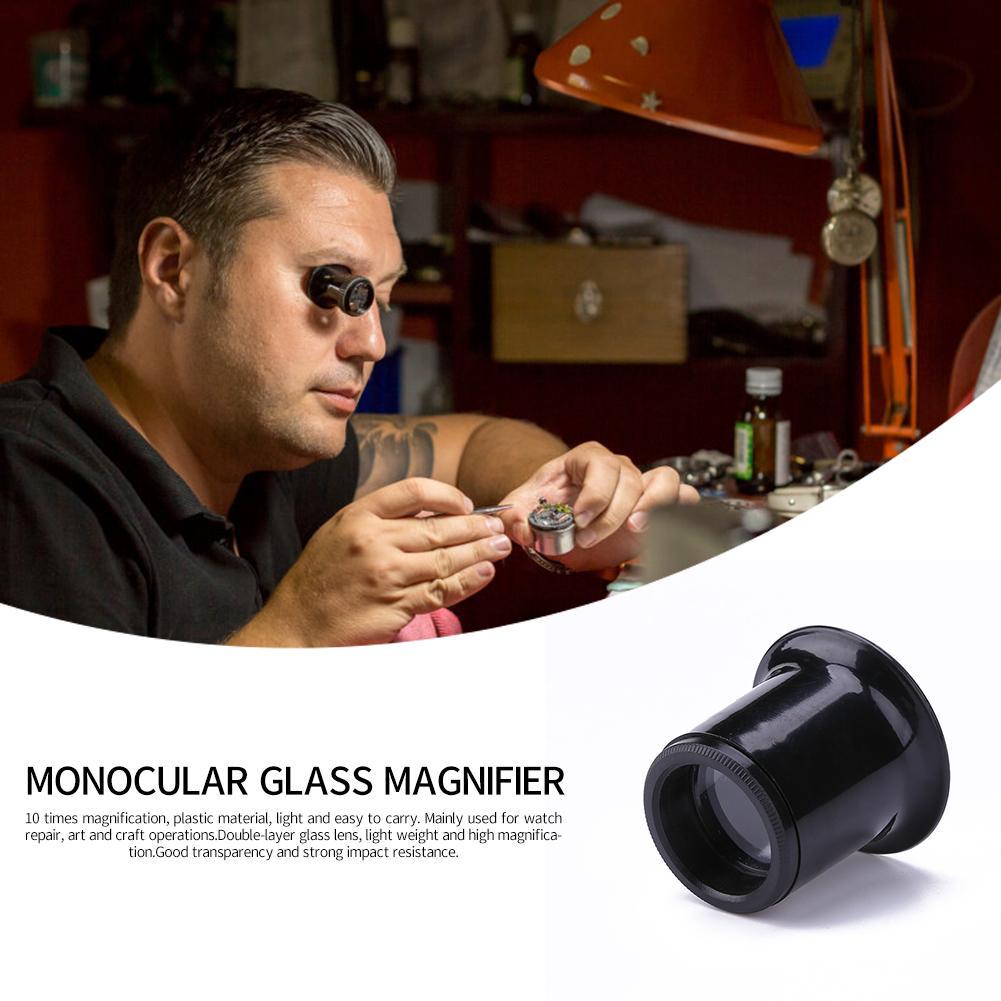 Pro Monocular Magnifying Glass 5X 10X Loupe Lens Jeweler Magnifier x 1