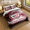 3-teiliges Bettwäsche-Set mit individuellem Namen/Text, 1 Spannbettlaken, 2 Kissenbezüge, Heim-Bettdekoration, Athletic Bilbao FC