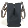 HERMES Kabak Elan PM Shoulder Bag Tote Bag Leather/Canvas Dark navy