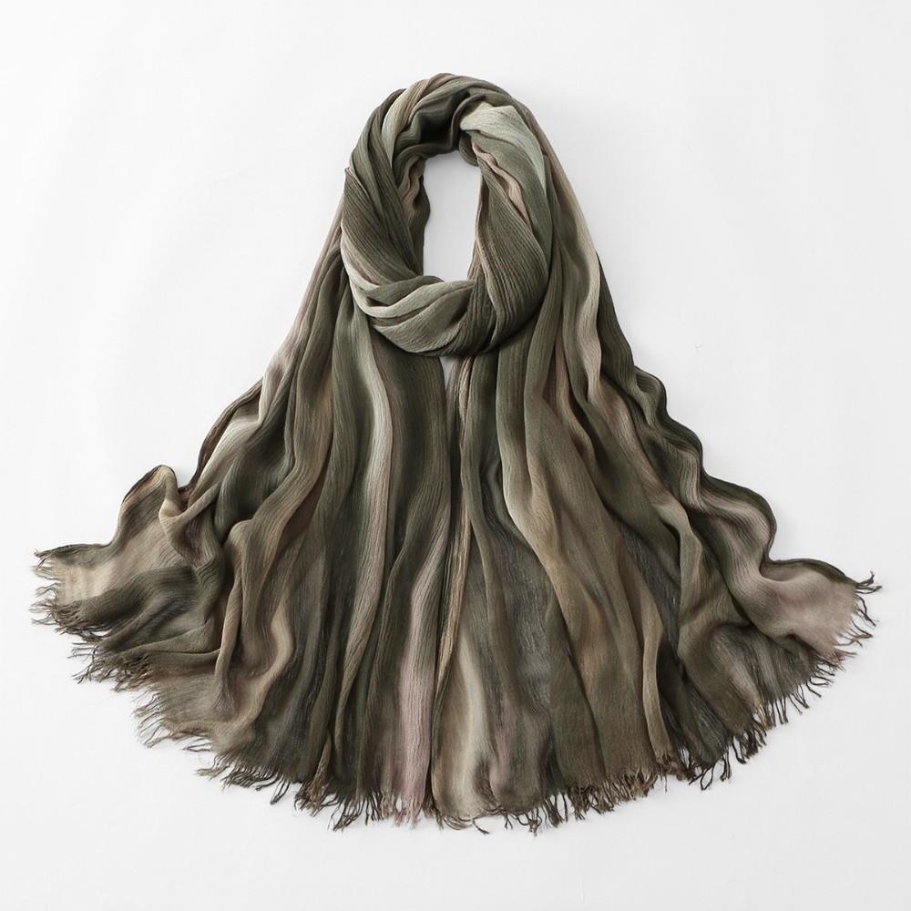 Tie Dye Ombre Headscarf Fringed Head Wrap Vintage Hijab Scarf Vacation