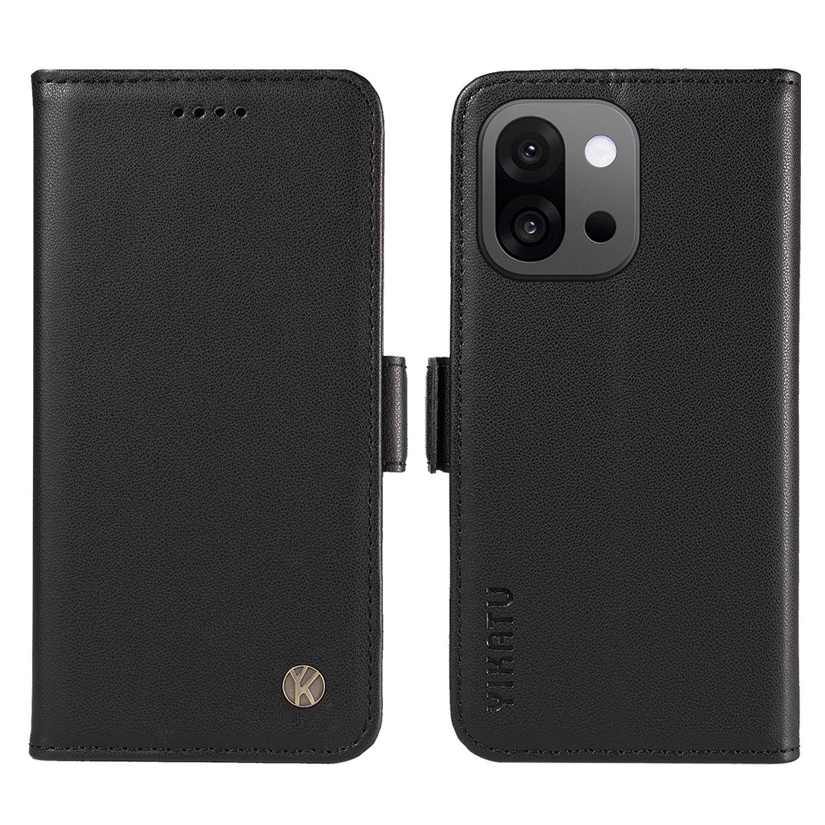 For OnePlus 13T 5G Wallet Phone Case YIKATU YK-003 Leather Stand Cover -  Black A