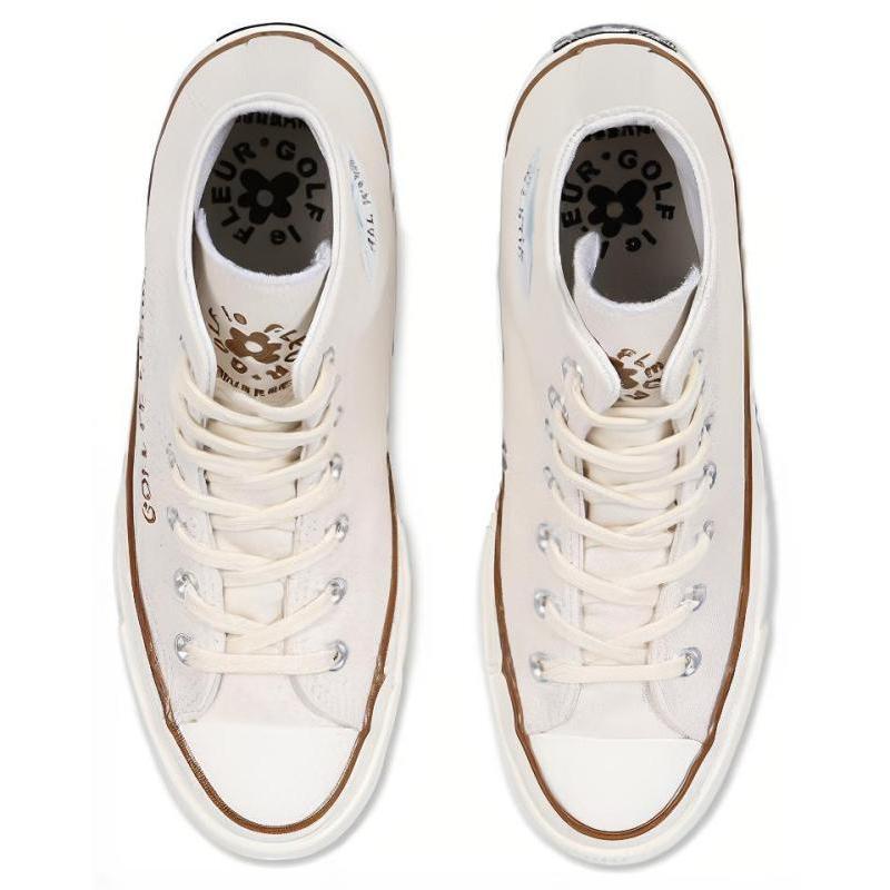 Golf X Converse Chuck Taylor All Star 70 Le Fleur X Chuck70 Small Flower Co-branded High-Top Canvas Shoes Unisex Off-White