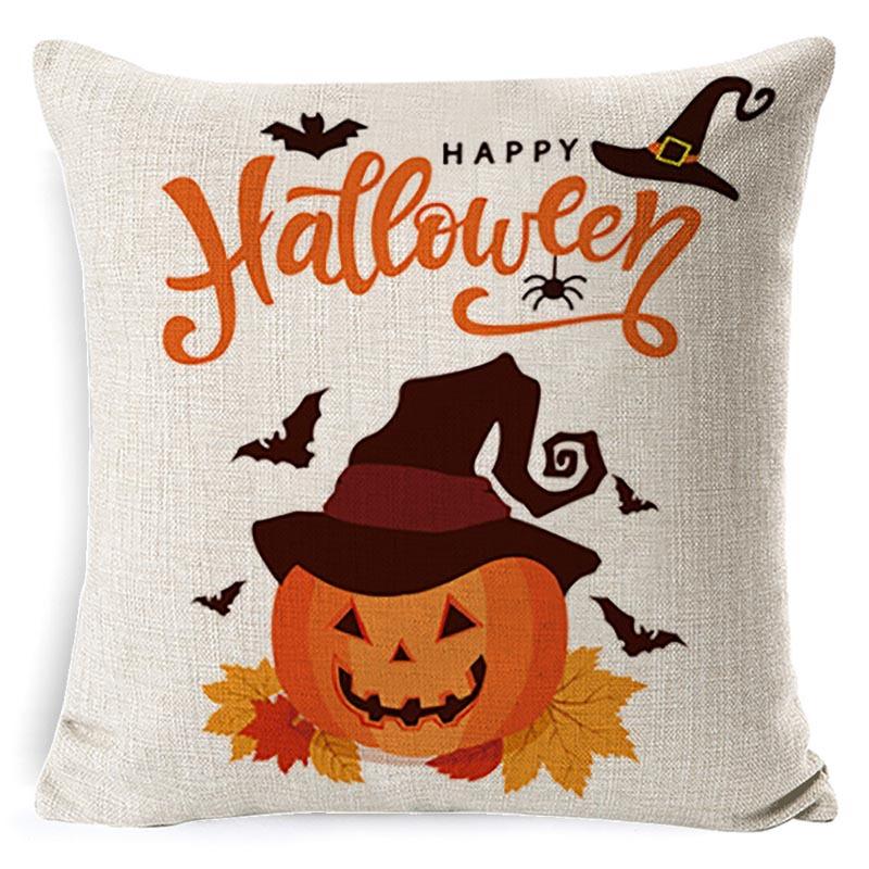New Halloween Pumpkin Lumbar Pillow Printed Pillow Linen Pillow Cover Cushion Cover Decoration