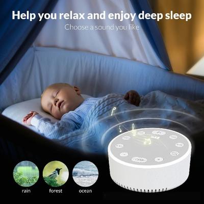 Máquina de sonido de ruido blanco Volumen ajustable Función de memoria Múltiples efectos de sonido para dormir Tamaño compacto Generador de ruido blanco portátil Dispositivo de ayuda para dormir