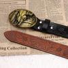 2024 Trendy Men's Leather Belt with Bull Head Buckle - European & American Fashion