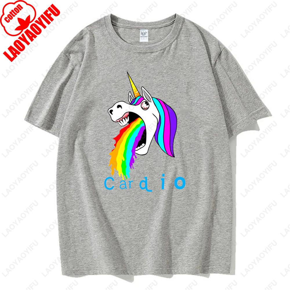 Rainbow Unicorn Installing Muscles Please Wait Gym Funny Sticker Tops Men Women Hipster Creative Cool Tshirt Kawaii Tees Gifts