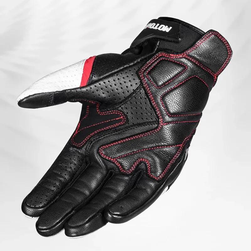 Motorcycle Gloves Men Leather Gloves Summer Cycling Motorbike Guantes Moto Motocross Bicycle Touch Screen Breathable Protective