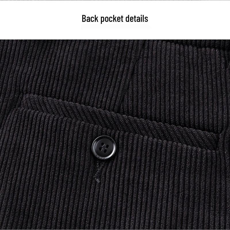 Shanshan Men's Fleece-Lined Corduroy Straight Casual Pants