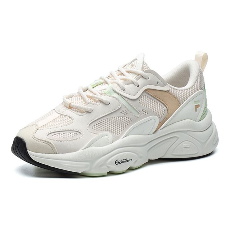 Fila Mars 2.0 Mesh Fabric Leather Comfortable Low-Top Dad Sneakers Women Sneakers Eggnog F12W124156FEG