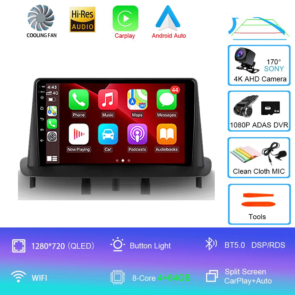 For Renault Megane 3 Fluence Samsung SM3 2008 - 2014 Car Radio Android 14 Carplay Auto Multimedia Player Stereo 2din Head Unit
