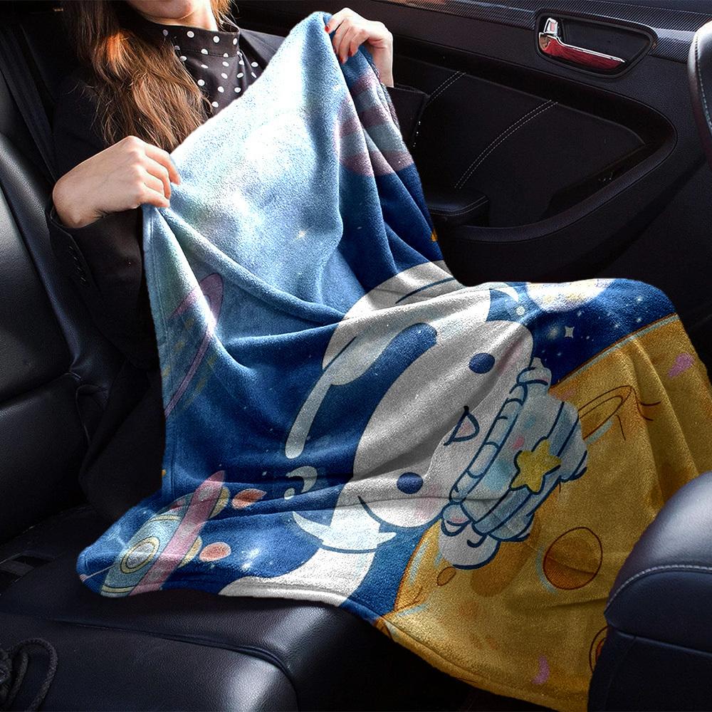 1pc space explorer blanket Lightweight Flannel Throw for Sofa Bed Travel Camping Livingroom Office Couch Chair