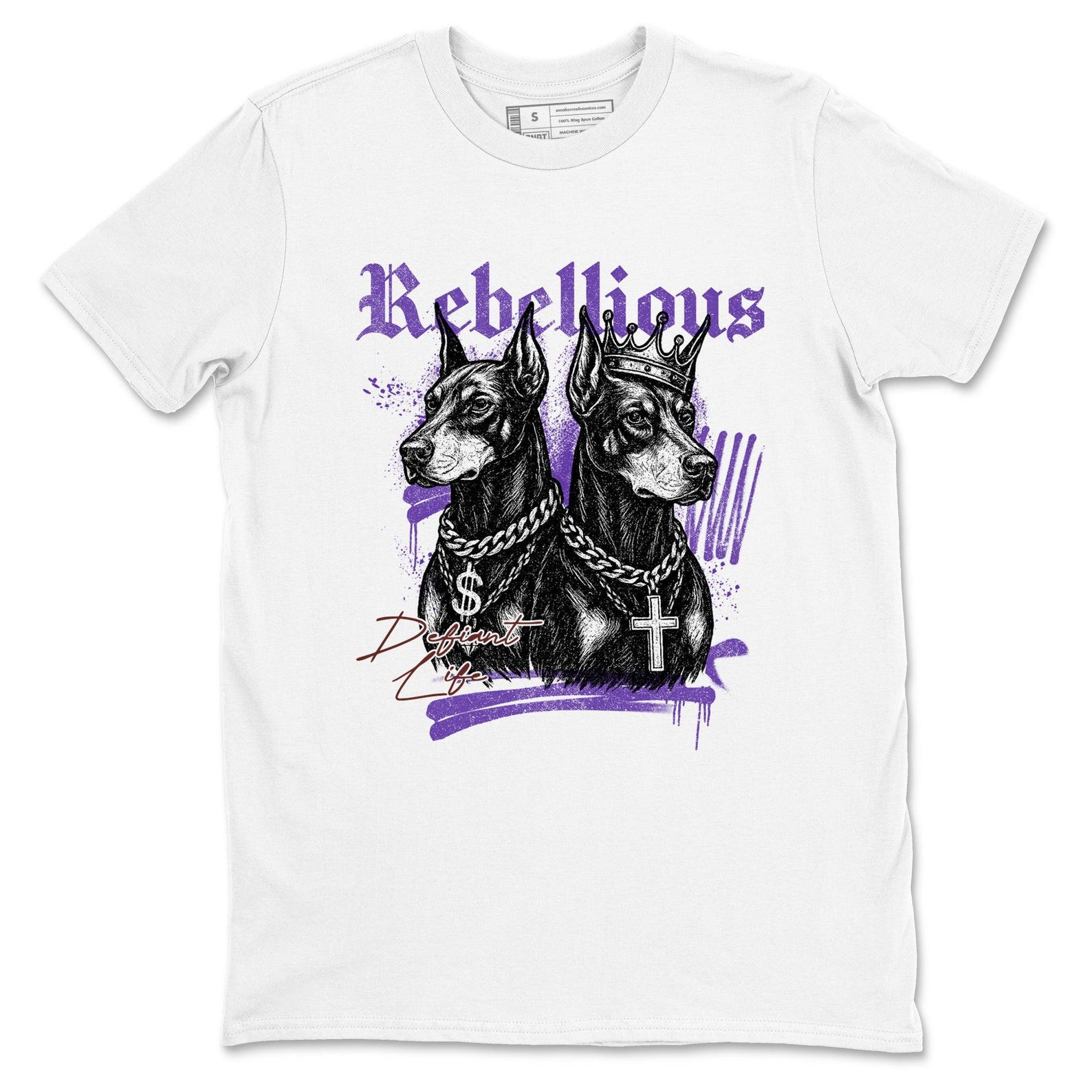 Rebellious Graphic Tee - Dobermans Persian Violet Sneaker Match XL