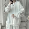 Spring New Style Hong Kong Style Personalized Jacquard Sweatshirt Men's Top T-shirt Jacket Men's Loose Pullover Inner Sweatshirt