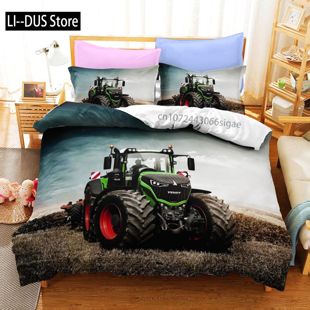 Tractor Bedding Set Bedspread Single Twin Full Queen King Size Sports Bed Set Aldult Bedroom Duvetcover 2 conjunto de cama