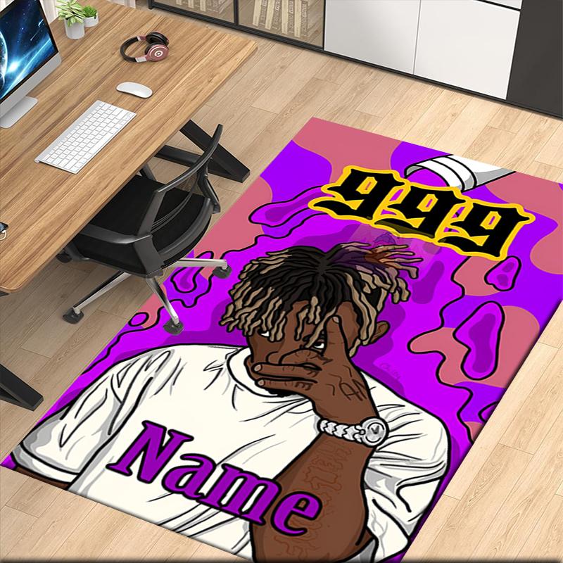 Custom Name Juice WRLD Printed Carpet, for Office Chair Living Room Bedroom Kitchen Room Decor Gifts.