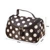 Portable Makeup Bag Polka Dot Pattern Korean Style Cosmetic Storage Bag Flip Design Large Capacity Travel Toiletry Bag