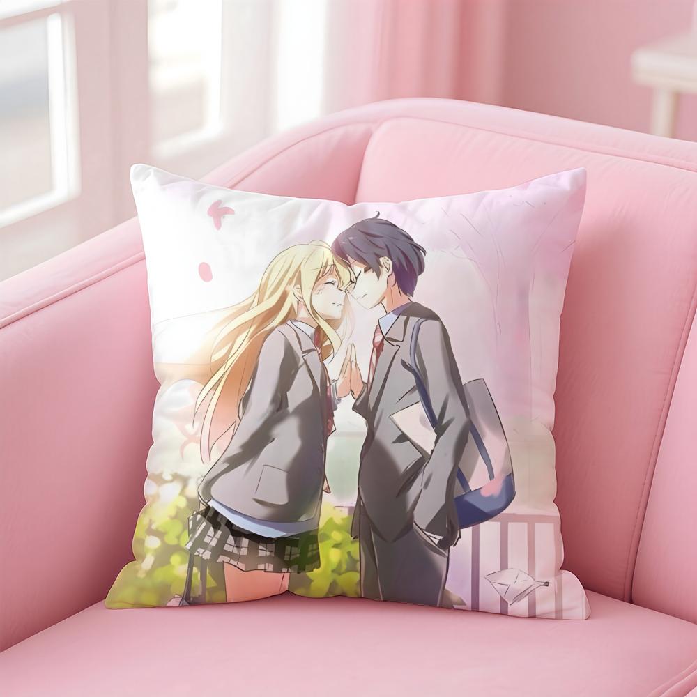 YYour Lie in April Cushion Cover Pillow Case Soft Friendly Fabric Concealed Zipper