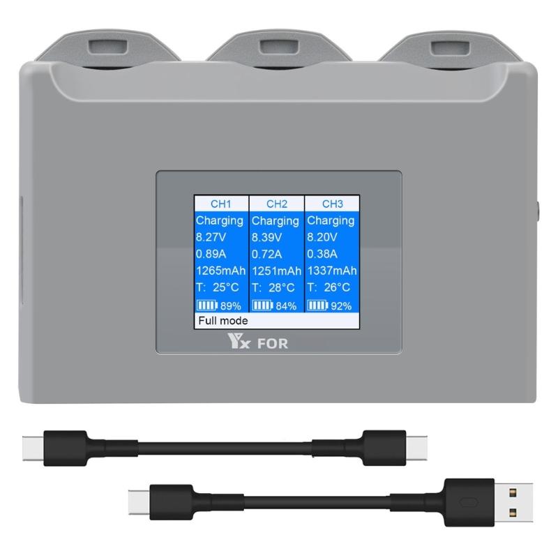 LCD Display Battery Charger 3Way Charging Hubs For Drones With Storage Charging And Fast Charging Capabilities