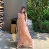Sanya Seaside Vacation Neck Strap with Chest Pad Backless Dress 2026 Summer New Ruffle Edge Dress