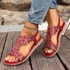 Plus Size Shoes for Women Summer Fashion Women Elastic Band Platform Wedges Flats Rhinestone Sandals Casual Women Shoes