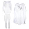 African Men's Traditional Three-Piece Set: Embroidered Robe, Pants, and Matte Cloth