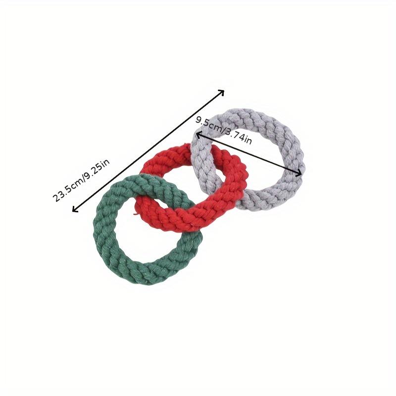 1pc Colorful Donut-Shaped Rope Pet Toy - Durable Chew & Teeth Cleaning Toy for All Dog Breeds, Interactive Play, Dog Toys