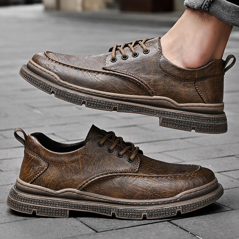 Handmade Retro Genuine Leather Men Shoes Comfortable Casual Leather Shoes Moccasins Man Flats Shoes