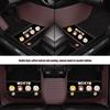 Custom Leather Car Floor Mats for Women - Cartoon Design, Double-Layer, Full Coverage