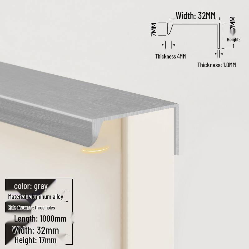 Concealed Edge-Banding Cabinet Door and Drawer Handle