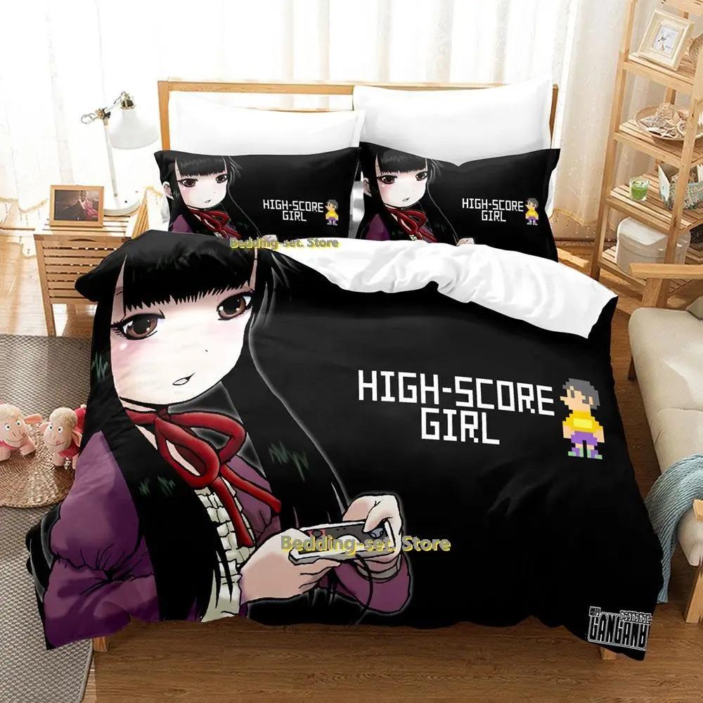 New Hi Score Girl Bedding Set Single Twin Full Queen King Size Bed Set Adult Kid Bedroom Duvetcover Sets Anime Parure De Lit Bed