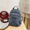 Schoolbag Denim Breast Bag Women's New Versatile Lightweight Outdoor Multifunctional Messenger Bag Multi-pocket Change Mobile Phone Bag