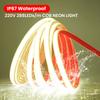 AC 220V COB Strip IP67 Waterproof White 3000K 4000K 6000K 50CM Cuttable Flexible Ribbon LED Neon Light For Home Garden Decor