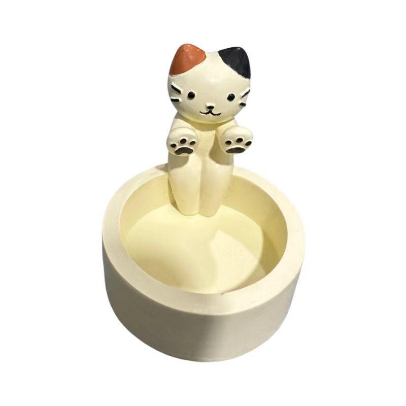 Cute Kitten Candle Holder Warming Paws Cartoon Candle Holder Funny Creative Lovely Scented Heat Resistant Crafts Home Decoration