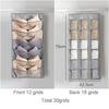 Non-Woven Double-Sided Underwear Storage Bag Wardrobe Hanging Bag Folding Clothing Organizer Transparent Socks Bra Storage Bags