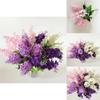 Beautiful 5 Heads Artificial Hyacinth Fake Silk Flowers Bouquet For Wedding And Home Decor