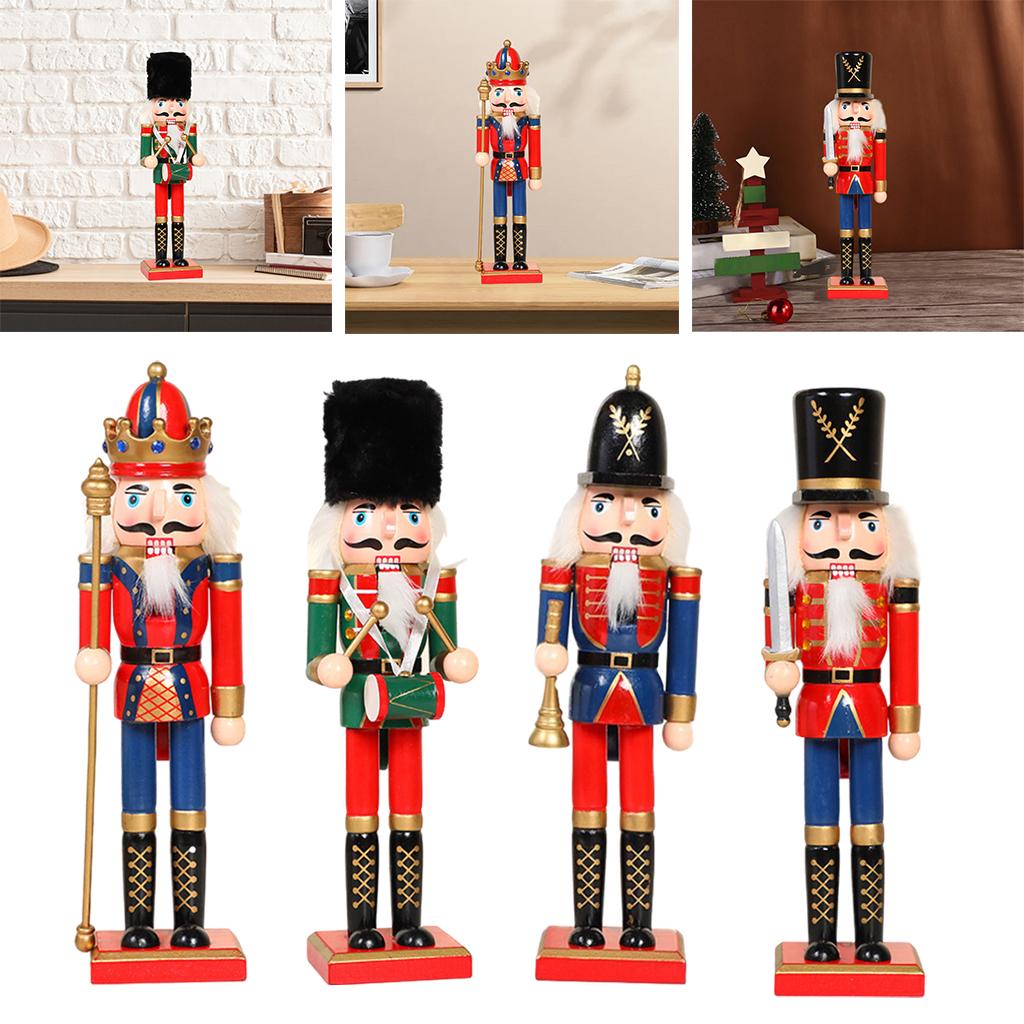 Traditioneller 30cm Holz Nussknacker Soldat Ornamente Dekorationen