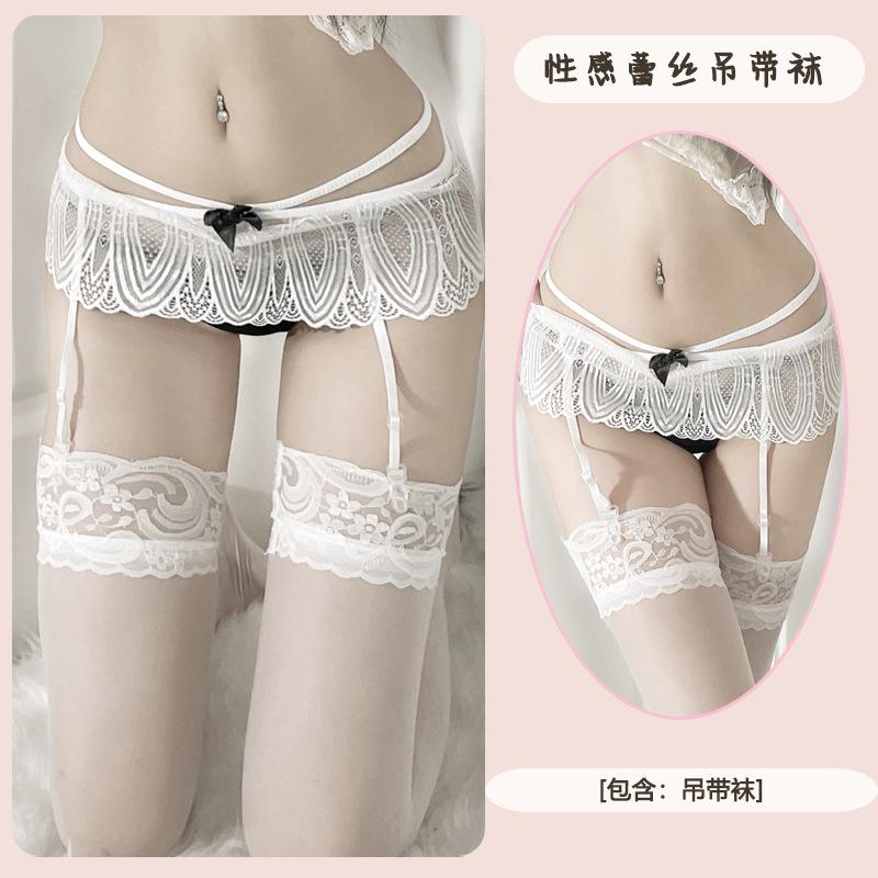 

Сексуальное нижнее белье кружевные чулки-крестики подвязки носки сексуальное искушение с бахромой вышитый бант женщины average size
