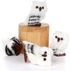 Christmas Owl Ornament Toy, White Black Furry Plush Baby Owl Model, Furry Cute Bird Christmas Ornament for Holiday Desktop Decor