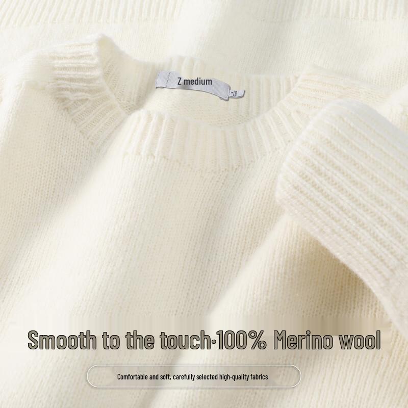 SNOWFLYING Women's 100% Lambswool Crew Neck Sweater