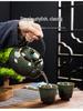 Jian Zhan Tianmu Glaze Ceramic Teapot, Large-Capacity Single-Handle Gongfu Tea Brewer