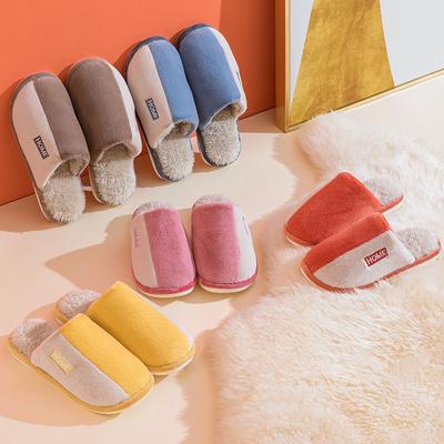 Fashion Men's and Women's Cotton Slippers, Home Household Autumn and Winter Indoor Warmth, Couple Floor Slippers