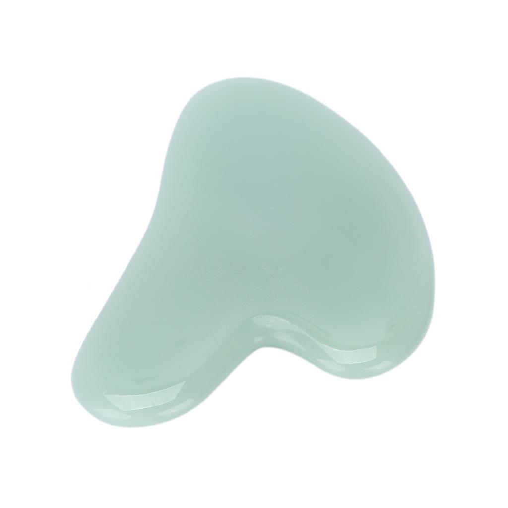 Gua Sha Facial Tool Natural Jade Stone Guasha Massage Board for Face Relieve TensionsPeach Heart Light Green
