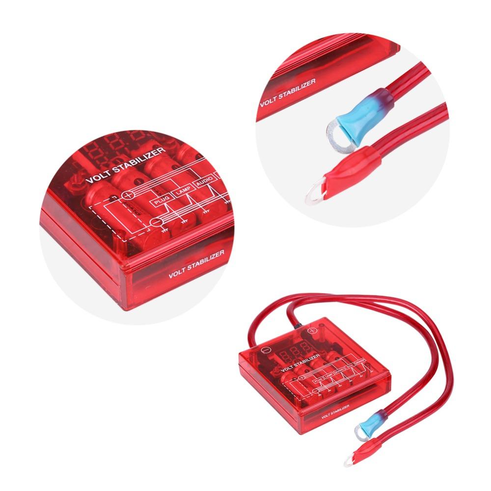 Auto Voltage Stabilizer Universal Car Fuel Saver Voltage Stabilizer Regulator Ground Wires 10mm 8 Point Octagon 6 In 1 Battery красный