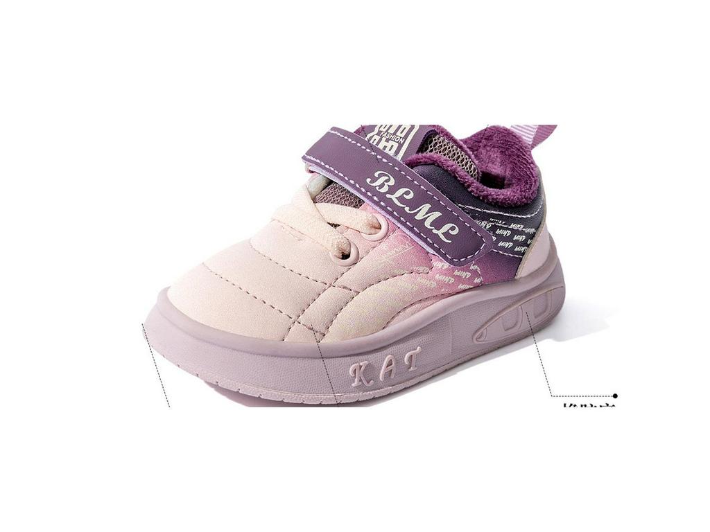 Winter 2025 Kids' Sports Shoes: Two-Layer Cotton Velvet Sneakers for Toddlers & Children, Boys & Girls Casual.
