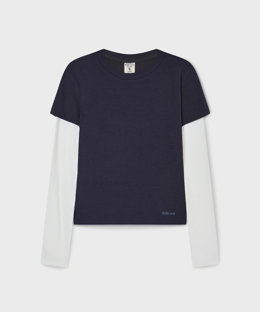 WHO.A.U Long Sleeve Layered T-Shirt / Whlag2384F