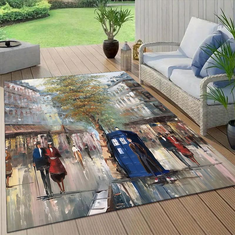 Doctor Who2 Flannel Pattern Square Carpet,Area Rug,Carpet Rug for Living Room Bedroom Sofa Playroom Decor,Non-slip Floor Mat