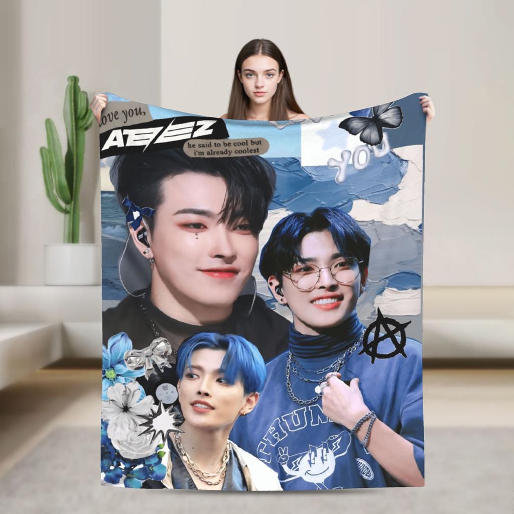 Weiche Decken Dekorative Mingi Ateez Coole Überwurfdecke Flanell Bettdecke Für Sofa Bett Decke Mit Aufdruck Sofa Bettbezug